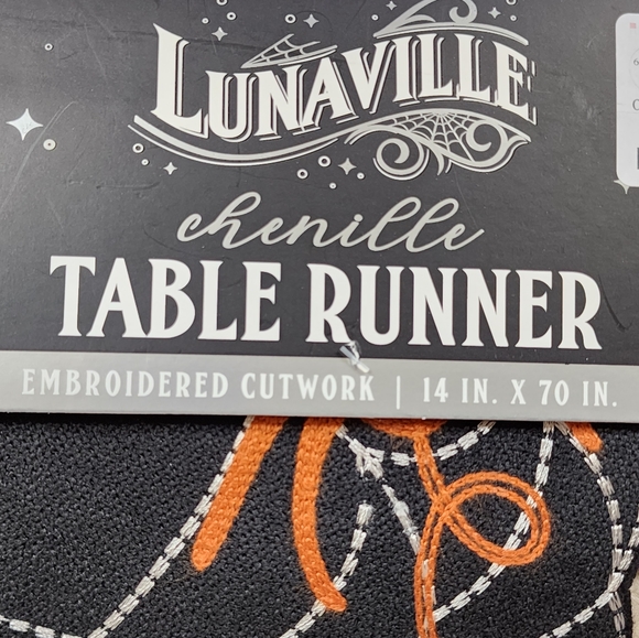 Pumpkin Table Runner with Spiders Trick or Treat 14" x 70" Halloween Table Decor - Picture 11 of 13